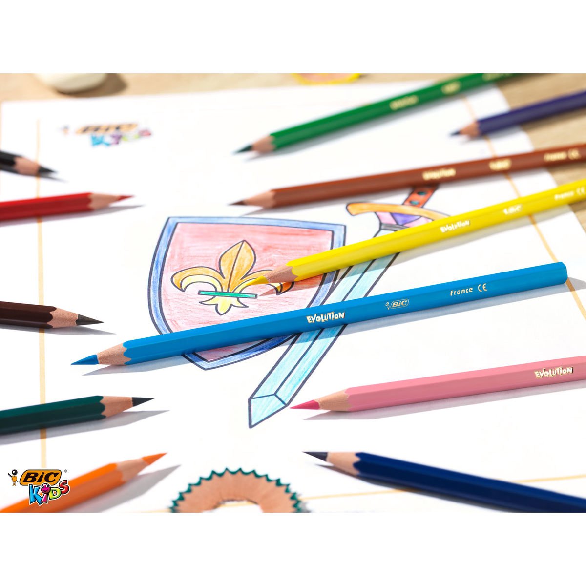 Bic Kids 18+6 Crayons de couleur Evolution ECOlutions